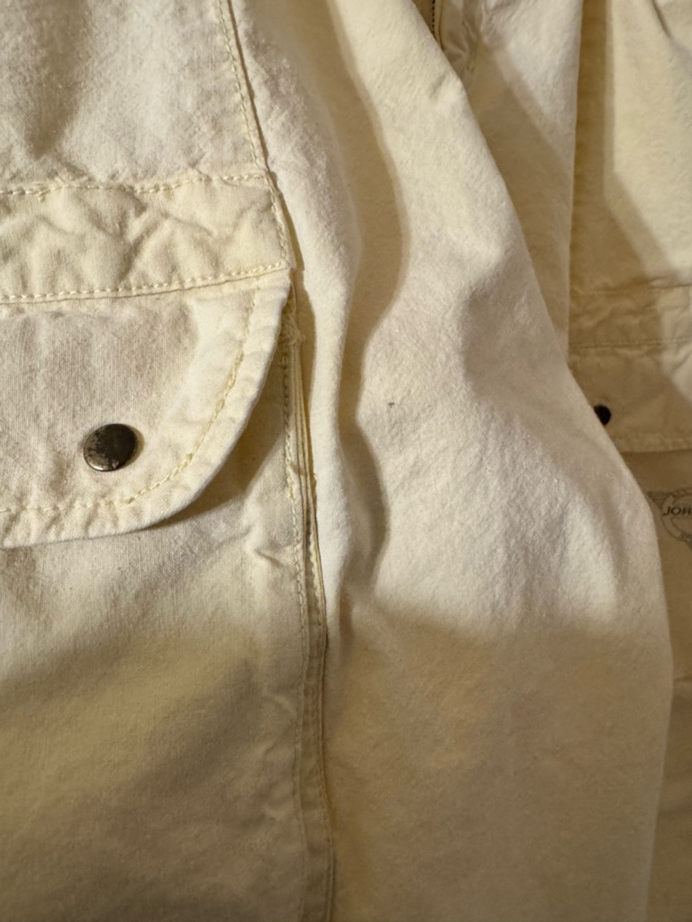 Vintage 90s Jordache Butter Yellow Utility Field Pants - High Waist Cotton Twill - Picture 6 of 9
